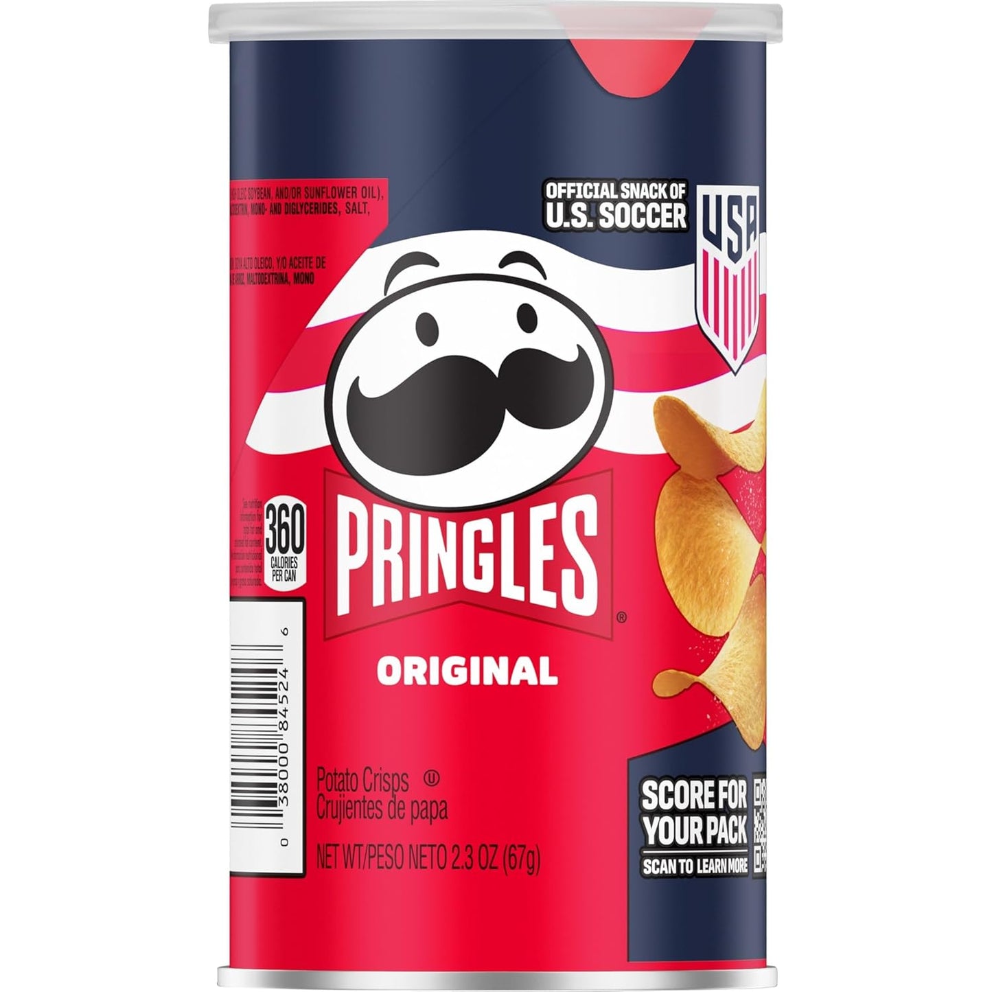 Pringles Original Potato Crisps – Kids Lunchbox Snack, 12 Pack of 2.36 oz Stackable Cans