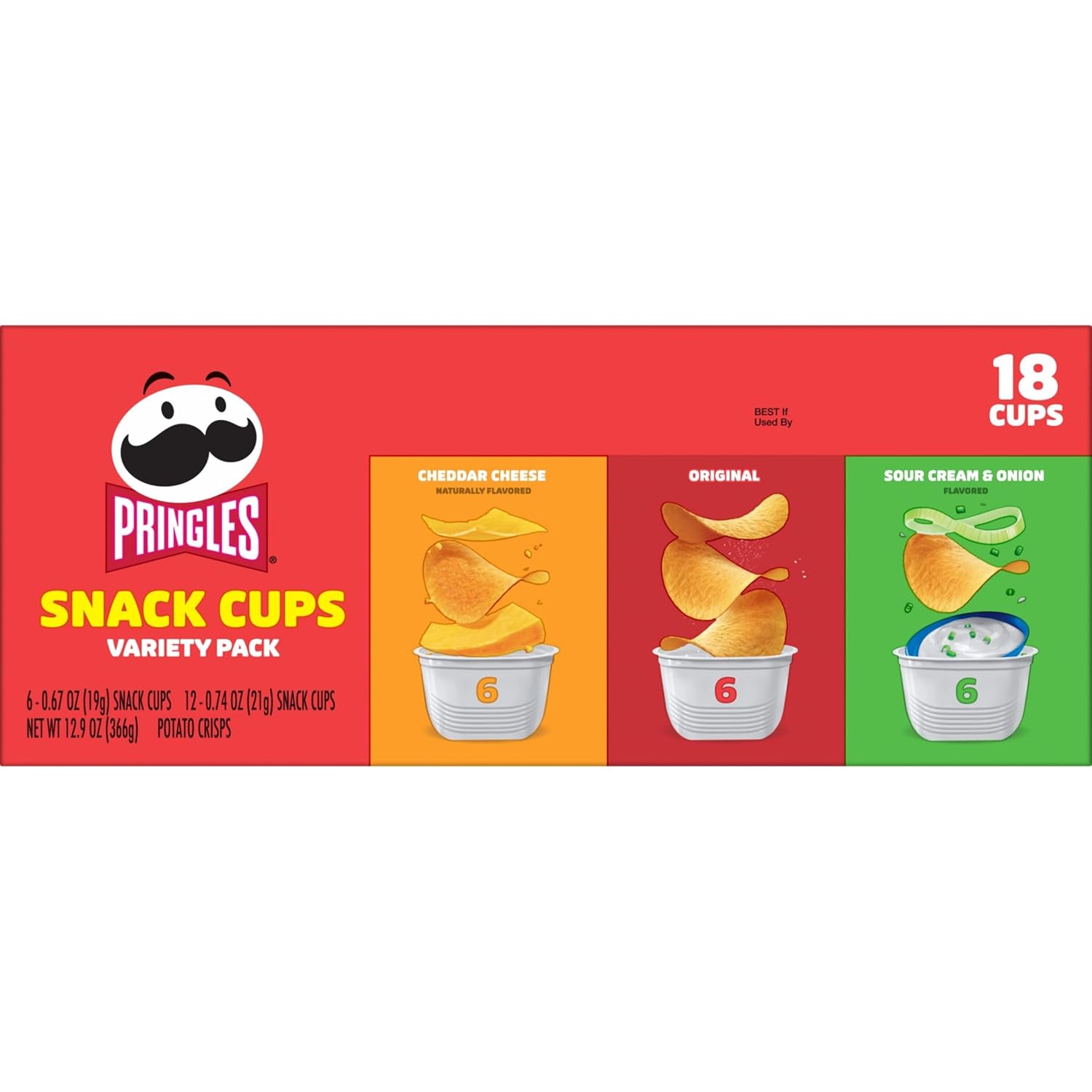Pringles Snack Cups, 18-Count Variety Pack – Mess-Free After-School Snacks for Playroom and Pantry