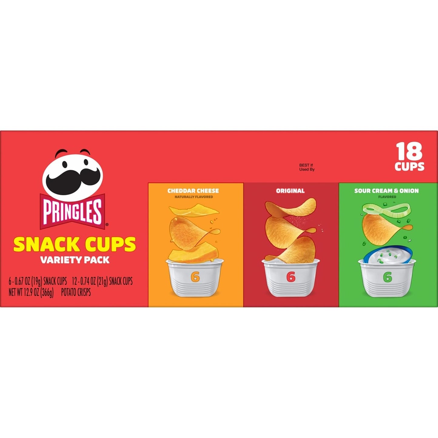 Pringles Snack Cups, 18-Count Variety Pack – Mess-Free After-School Snacks for Playroom and Pantry
