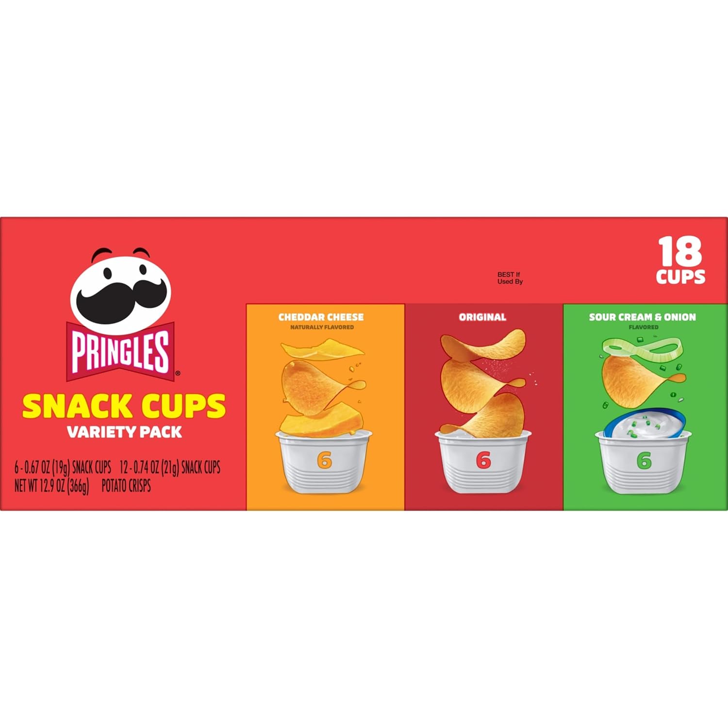 Pringles Snack Cups, 18-Count Variety Pack – Mess-Free After-School Snacks for Playroom and Pantry