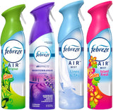 Febreze Air Freshener Odor Eliminator Spray Assorted Scents, 4 Pack Bathroom Deodorizer for a Calming Self-Care Wind-Down Routine