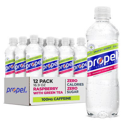 Propel Energy Boost Zero Calorie Water – Clean Self-Care Hydration with B Vitamins and Antioxidants, 3 Flavor 12 Pack
