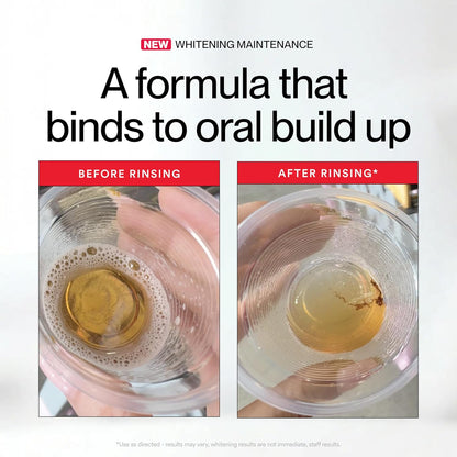 protein- and debris-binding formula that forms visible particles when rinsing