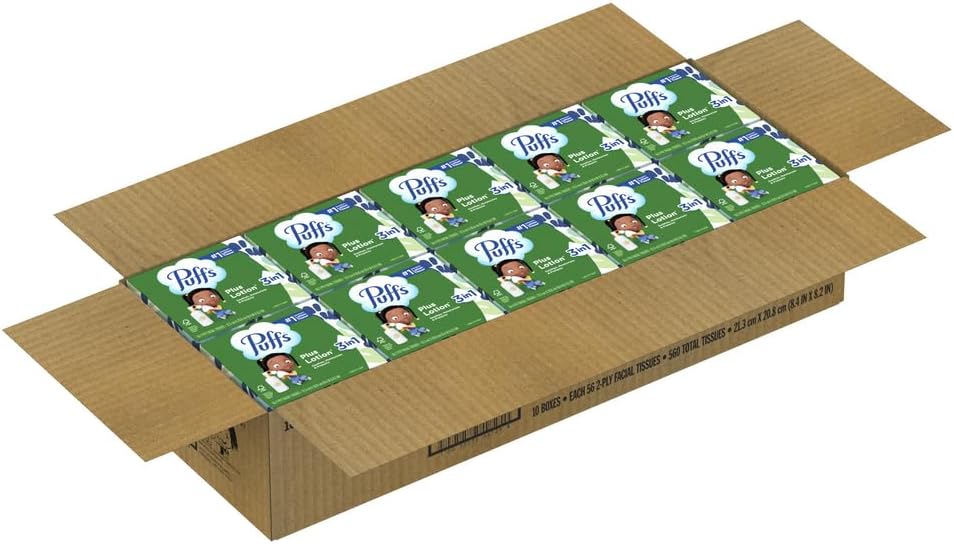 Puffs Plus Lotion Tissues for the Family Car Cup Holder, On-the-Go Kids Cold and Allergy Care