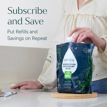 Puracy Dishwasher Pods – Free & Clear Dish Tabs for Mindful, Fragrance-Free Kitchens