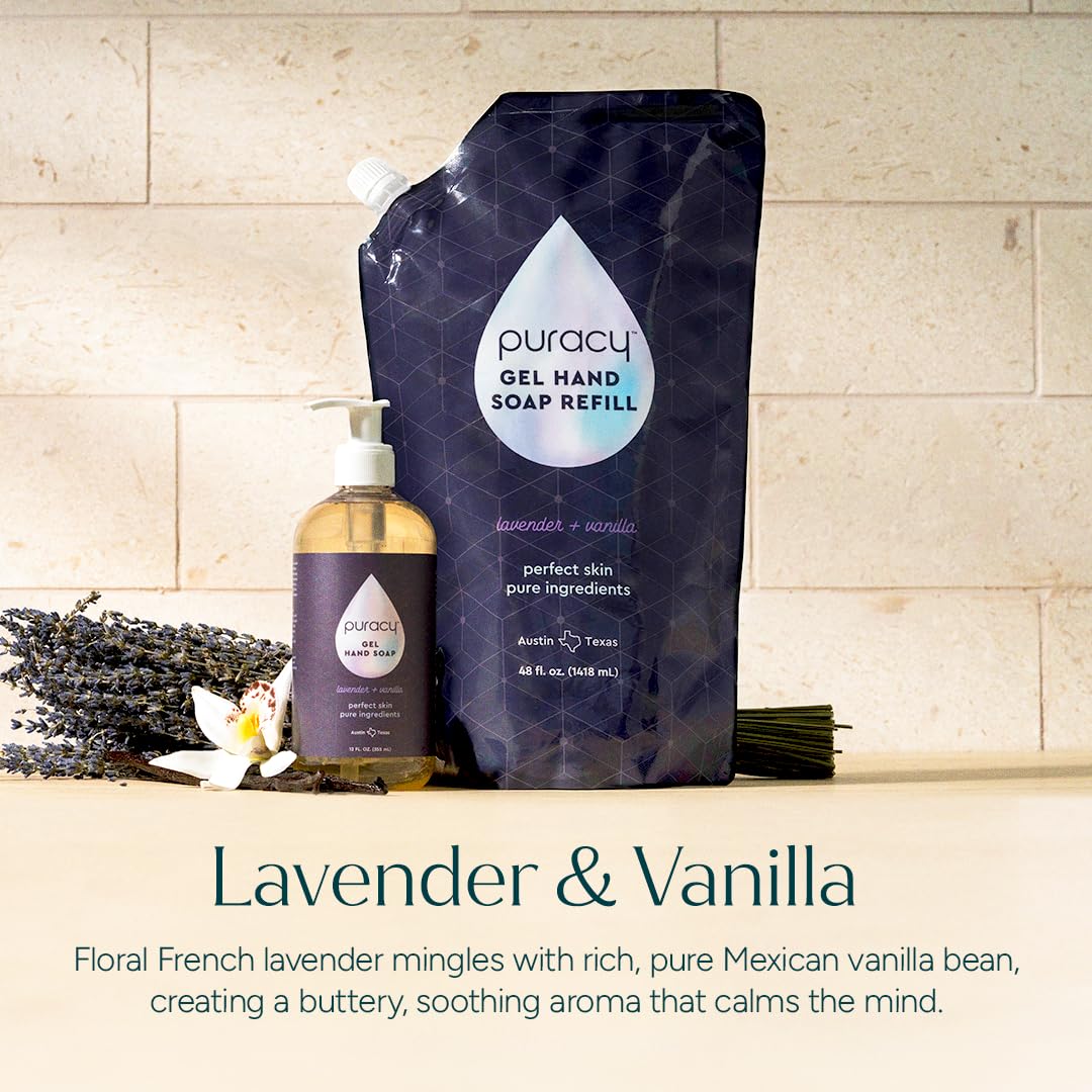 Puracy Natural Hand Soap – Calming Lavender & Vanilla Gel for a Mindful Nightly Handwashing Ritual