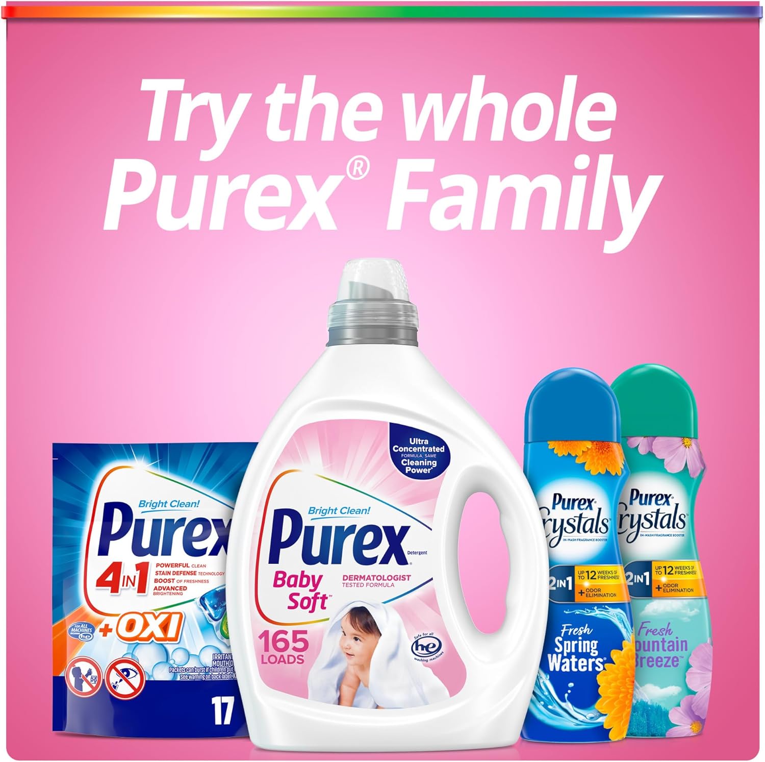 Purex Baby Soft Liquid Laundry Detergent – Hypoallergenic Baby Laundry Soap for Nursery and Kids' Room Clothes, 165 Loads