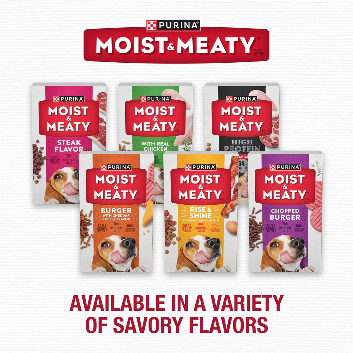 Purina Moist & Meaty Adult Dog Food 36 ct Pouch Pack, Lightweight Travel Meals for Boarding and Road Trip Stays