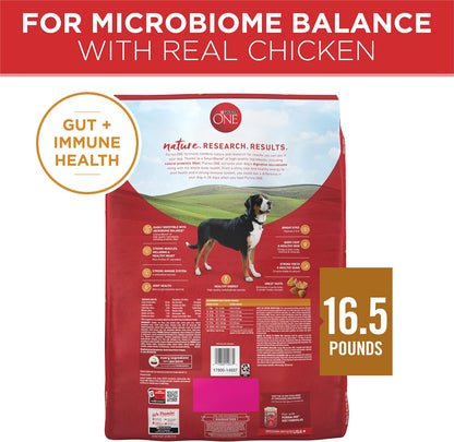 Purina ONE Chicken and Rice Formula Dry Dog Food – Practical Housewarming Gift for New Dog Owners, 8 lb Bag