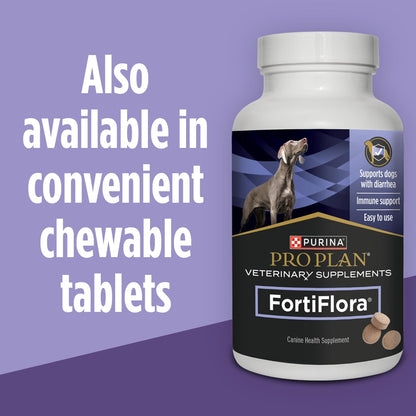 Purina Pro Plan FortiFlora Probiotic Powder for Dogs – Travel-Ready Gut Support for Boarding and Road Trips