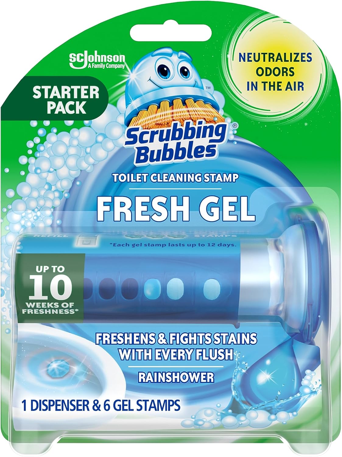 push-button gel stamp dispenser with 6 pre-measured gel discs