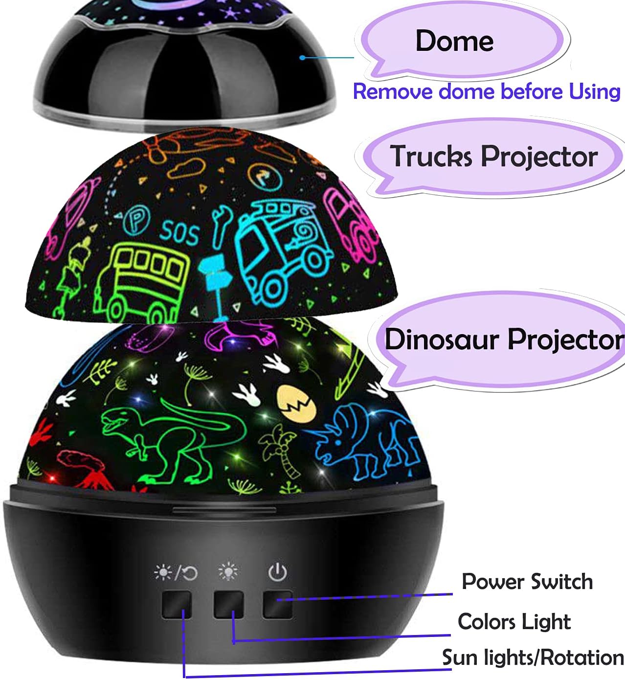 push-button touch control with easy semi-circle shell film-swapping design
