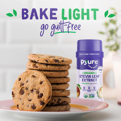 Pyure Organic Stevia Extract Powder – Family-Safe Sugar Alternative for Kids' Lunch Prep and Snacks