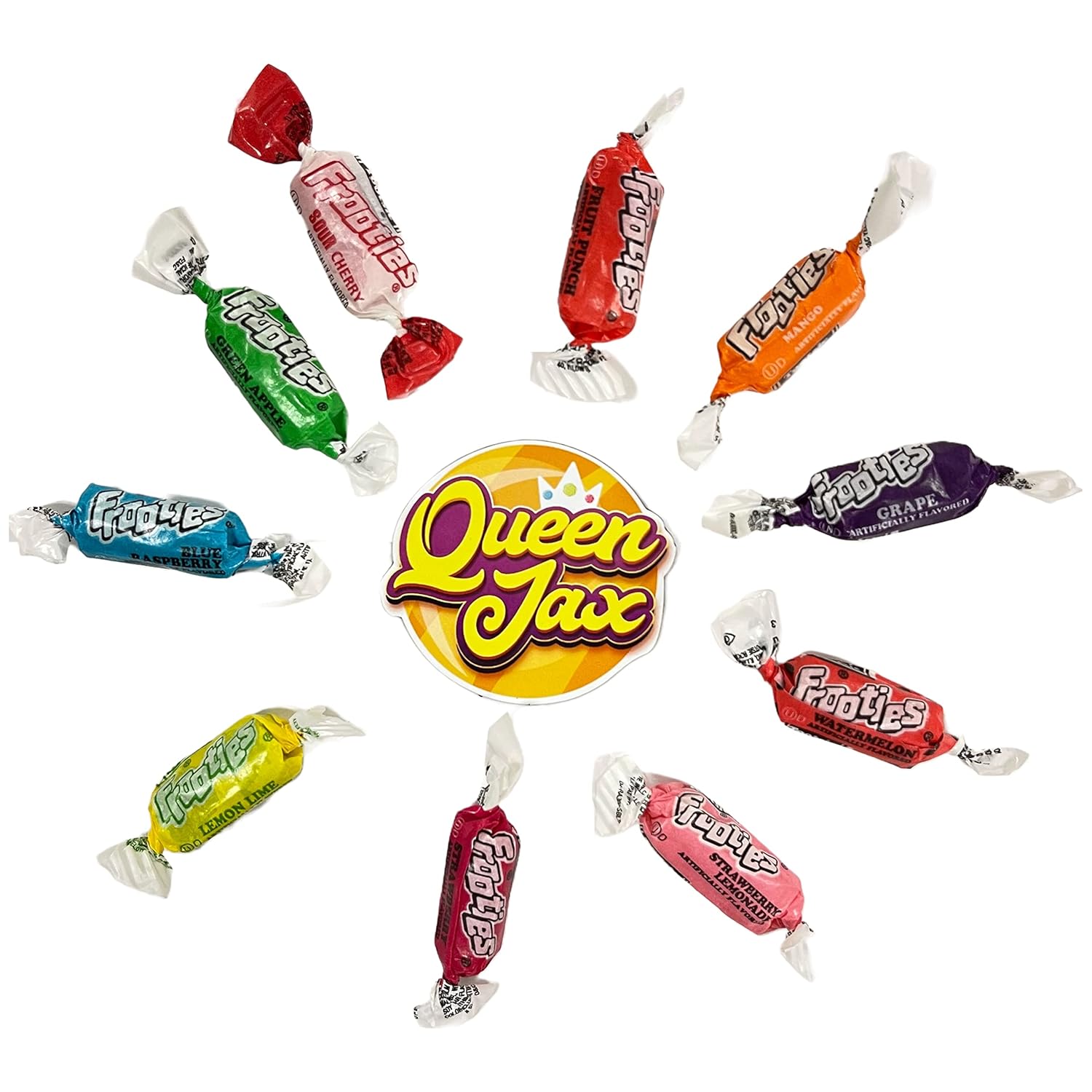 Queen Jax Fruities 10 Flavors 2 LB Bulk Candy – Kids Birthday Party Favor Bowl and Classroom Reward Treats, Gluten Free