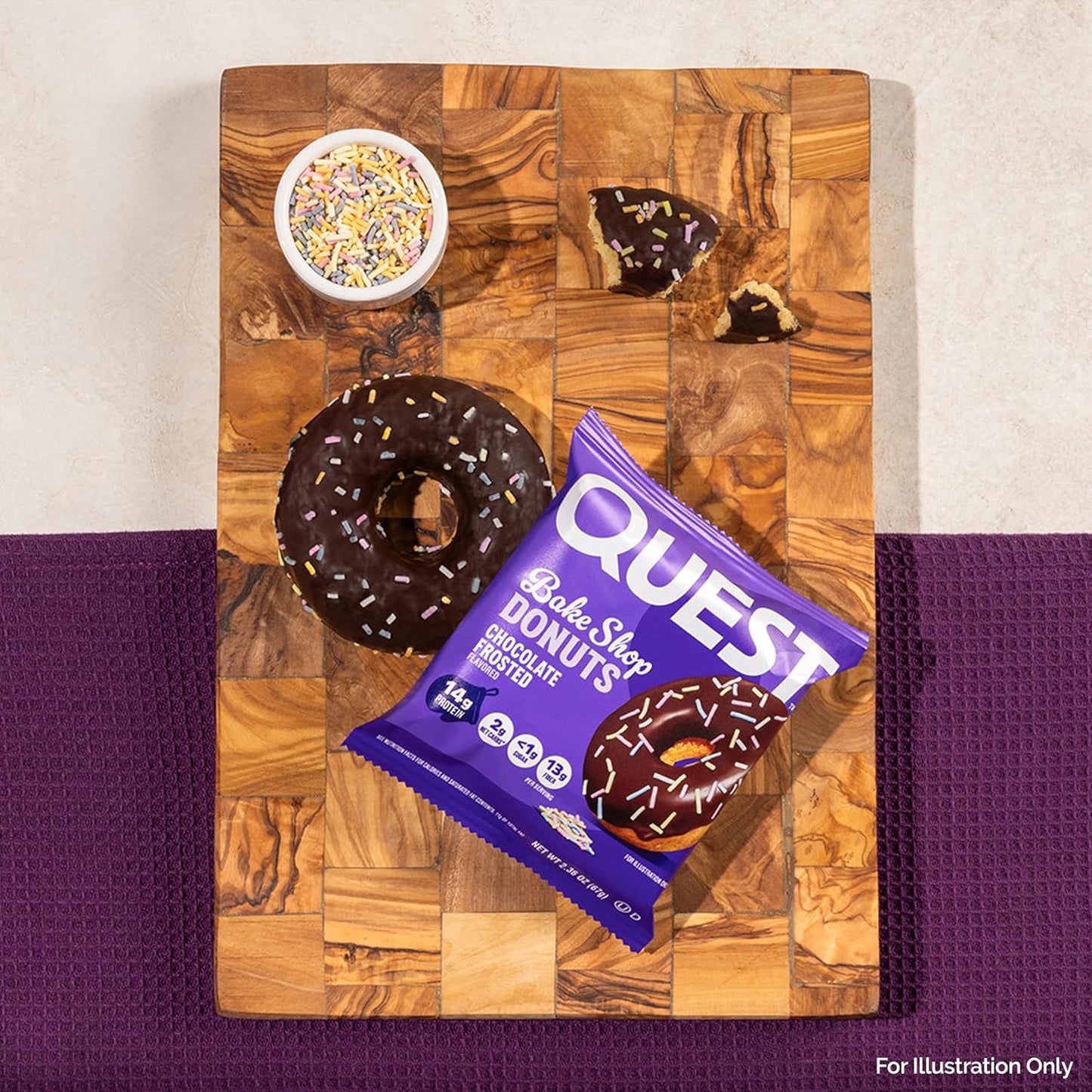 Quest Nutrition Bake Shop Chocolate Frosted Donuts – Desk-Drawer Protein Snack for Afternoon Focus, 14g Protein