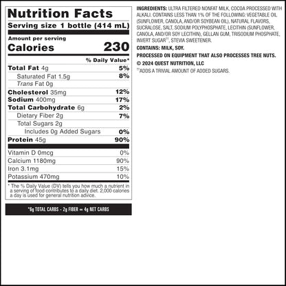 Quest Nutrition Chocolate Protein Shake – Desk-Side Focus Fuel, 45g Protein for Busy Workday Mornings