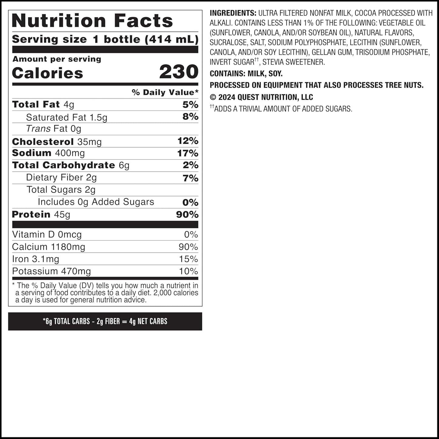 Quest Nutrition Chocolate Protein Shake – Nightly Wind-Down Ritual Drink, 45g Protein for Post-Workout Recovery