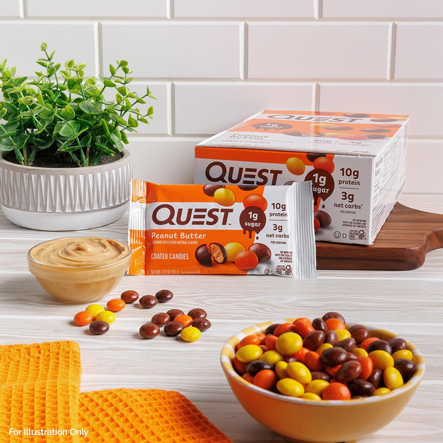 Quest Nutrition Coated Candies Peanut Butter – Office Desk Drawer Snack for Afternoon Focus, 10g Protein