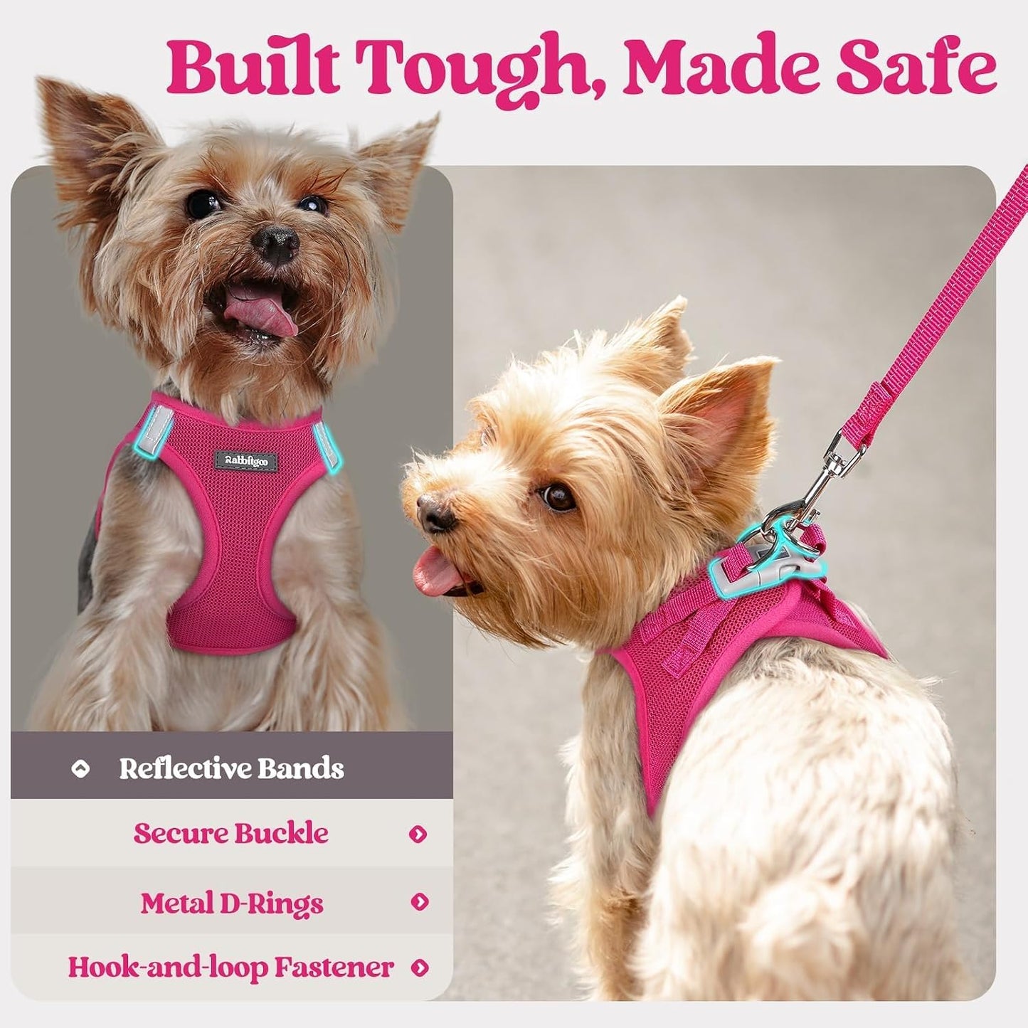 rabbitgoo Puppy First Harness Gift Set – Easy Step-In Design for New Pet Parents, Adjustable Fit That Grows With the Dog