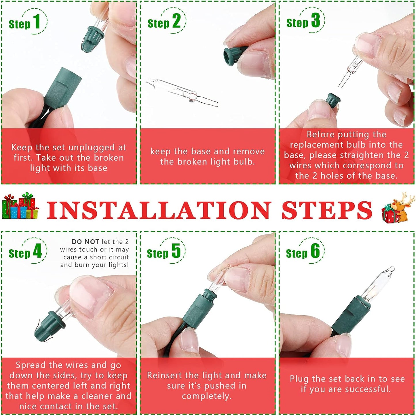 rated for light sets wired in multiples of 50 bulbs, up to 300 bulbs per string