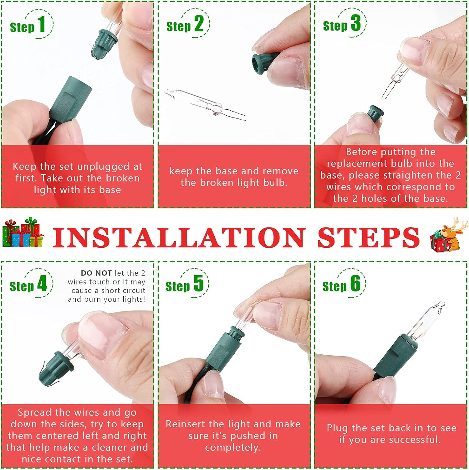 rated for light sets wired in multiples of 50 bulbs, up to 300 bulbs per string