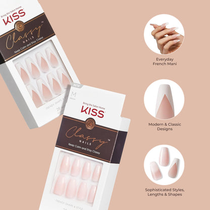 ready-to-wear french and modern designs with no polish required; pack-of-2 value variants available