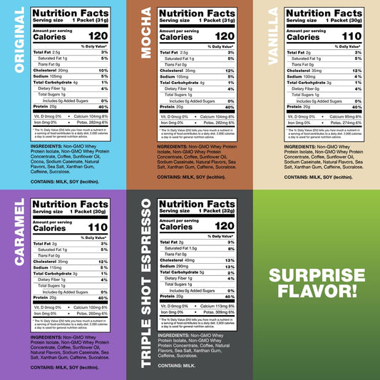 real espresso — 2 shots delivering 150mg caffeine