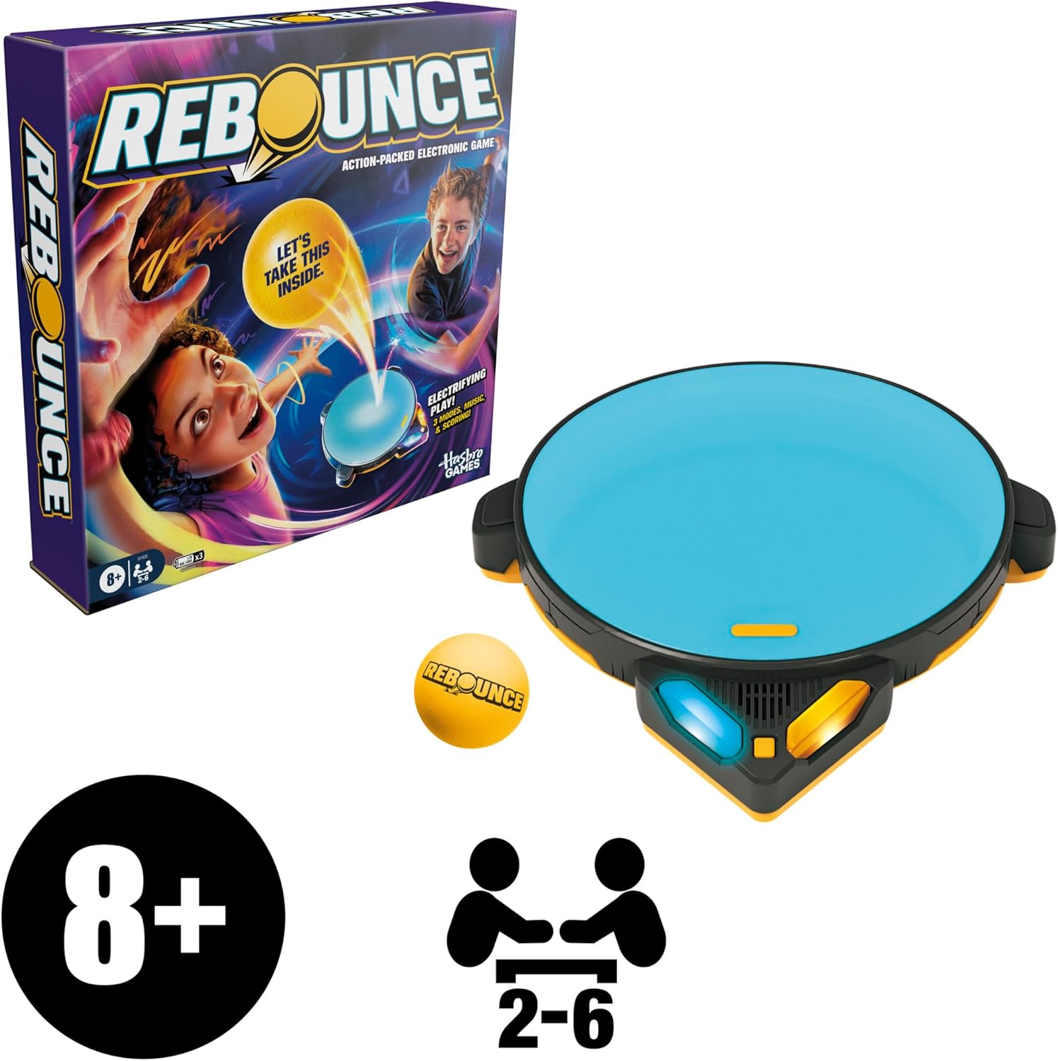 Rebounce Game | Safe Indoor Active Play for Kids Ages 8+ | Soft Foam Ball Tabletop Bouncer for Living Room and Playroom