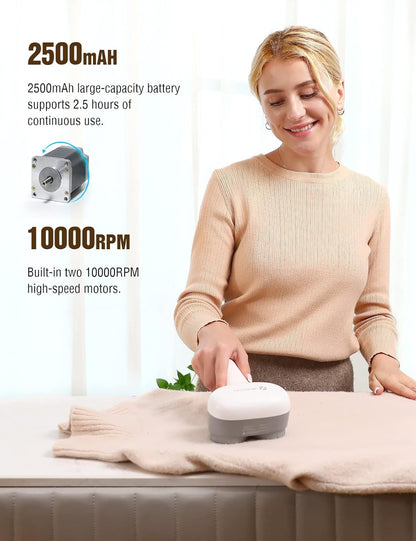rechargeable 2500mah battery with ~2.5 hours runtime from a 2-hour usb charge