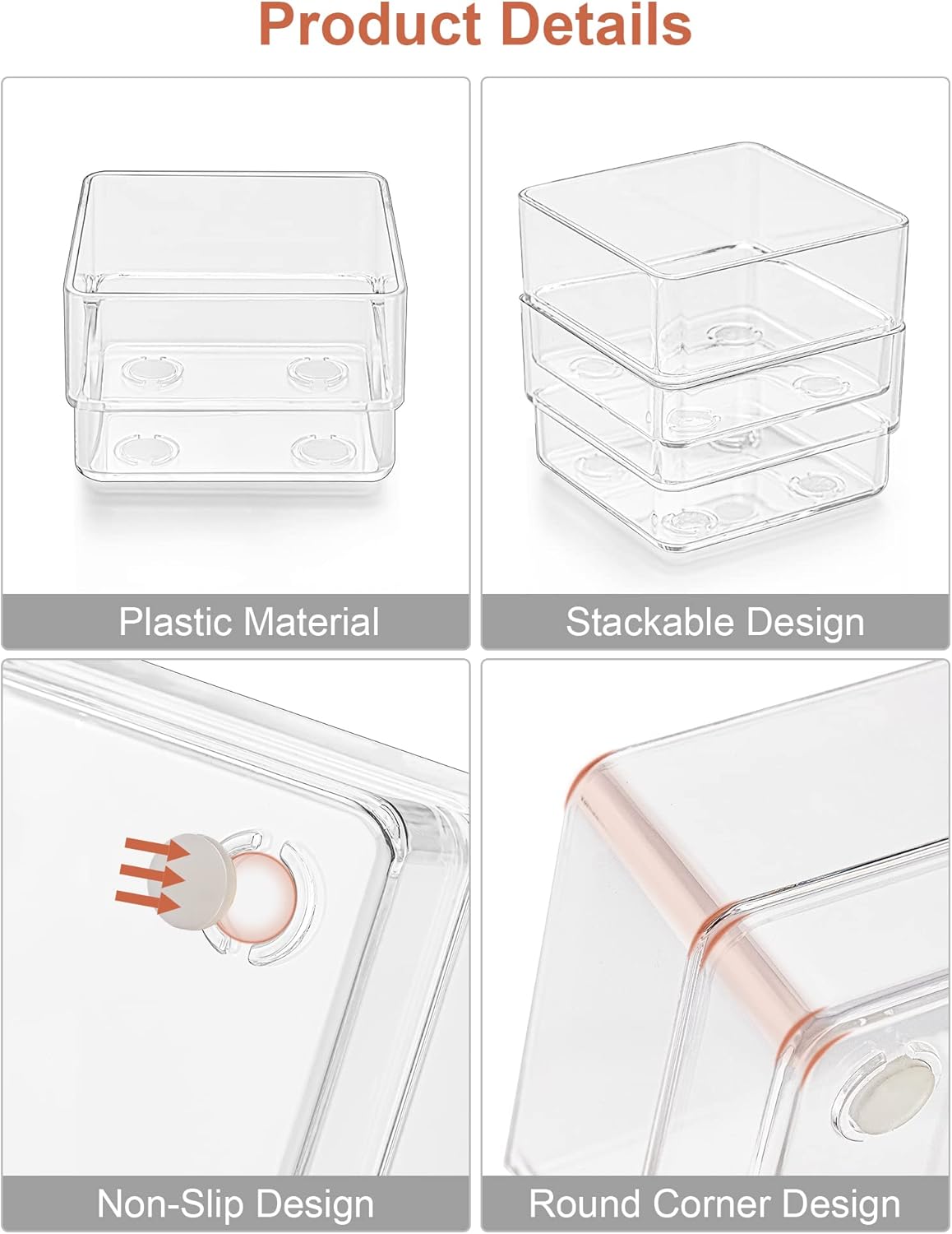 rectangular 1.9-inch depth compatible with standard dresser and desk drawers