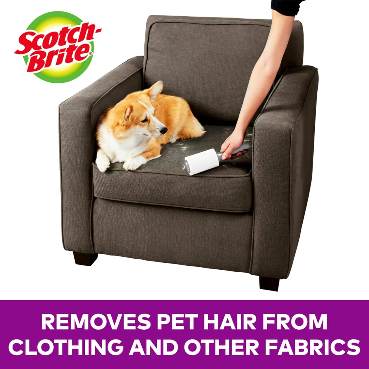 refillable roller handle accepting standard scotch-brite refills