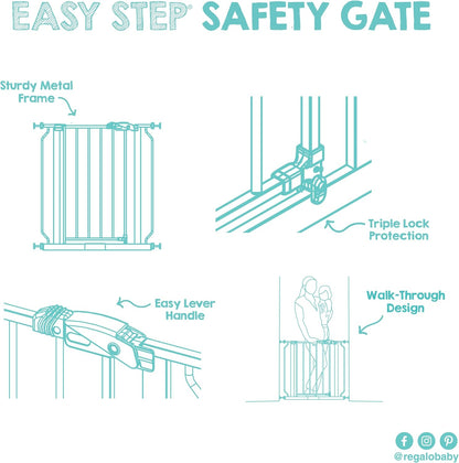Regalo Portable Baby Gate with Door – Pressure Mounted Indoor-Outdoor Barrier for Doorways, Hallways and Patio Entries