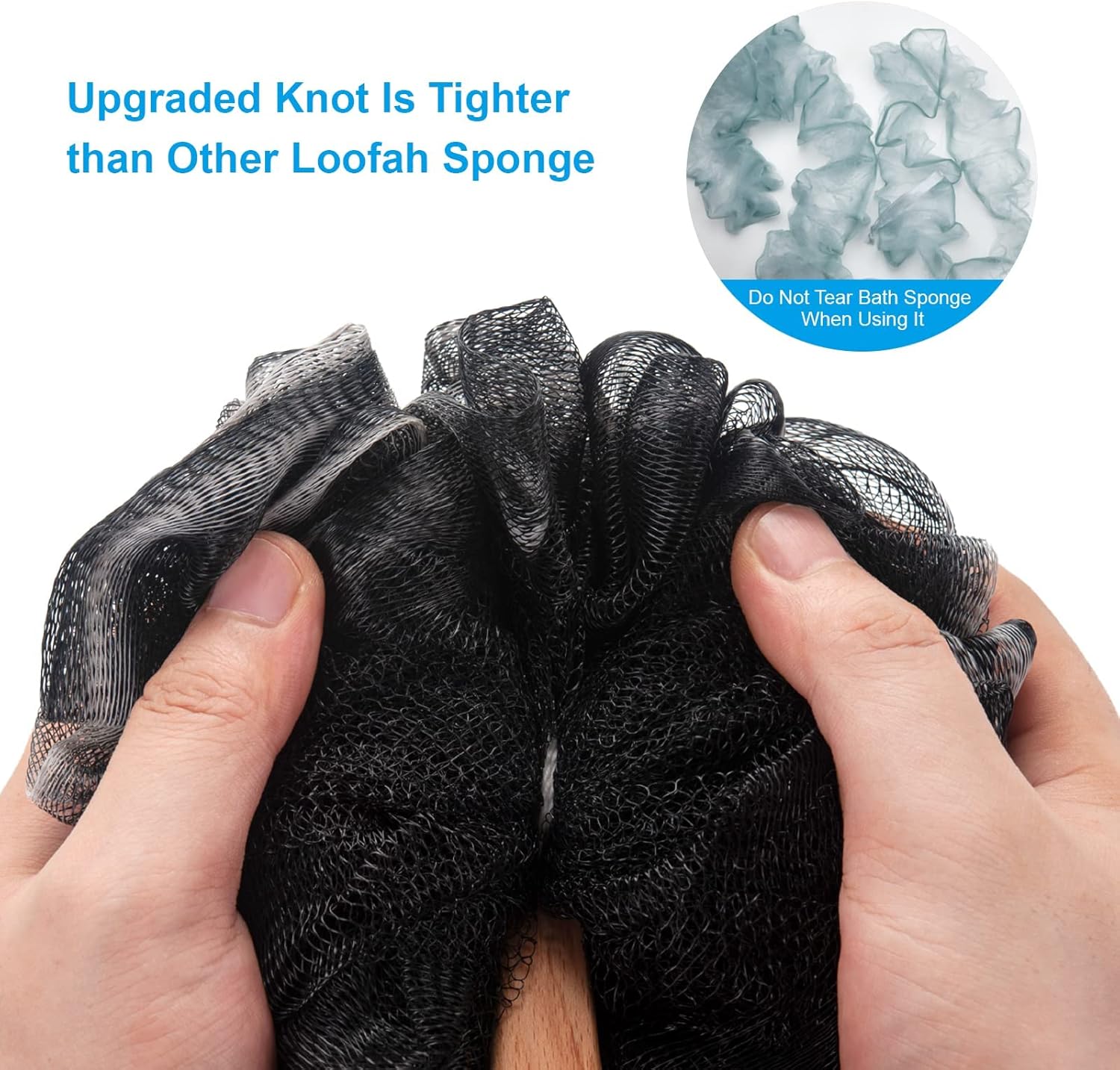 reinforced knot connection between sponge and handle for enhanced durability