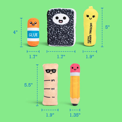 Relatable Emotional Support School Supplies Plush Set – Cute Birthday Gift for Students, Teachers, and Plush Lovers