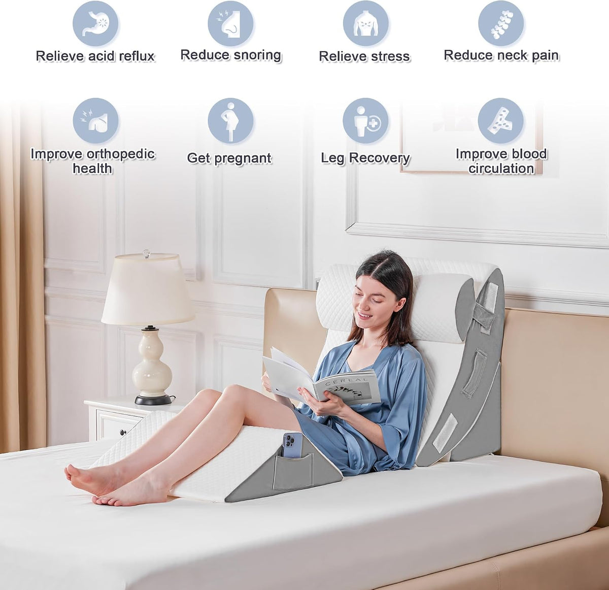 removable 100% polyester short-plush cover with invisible zipper for easy washing