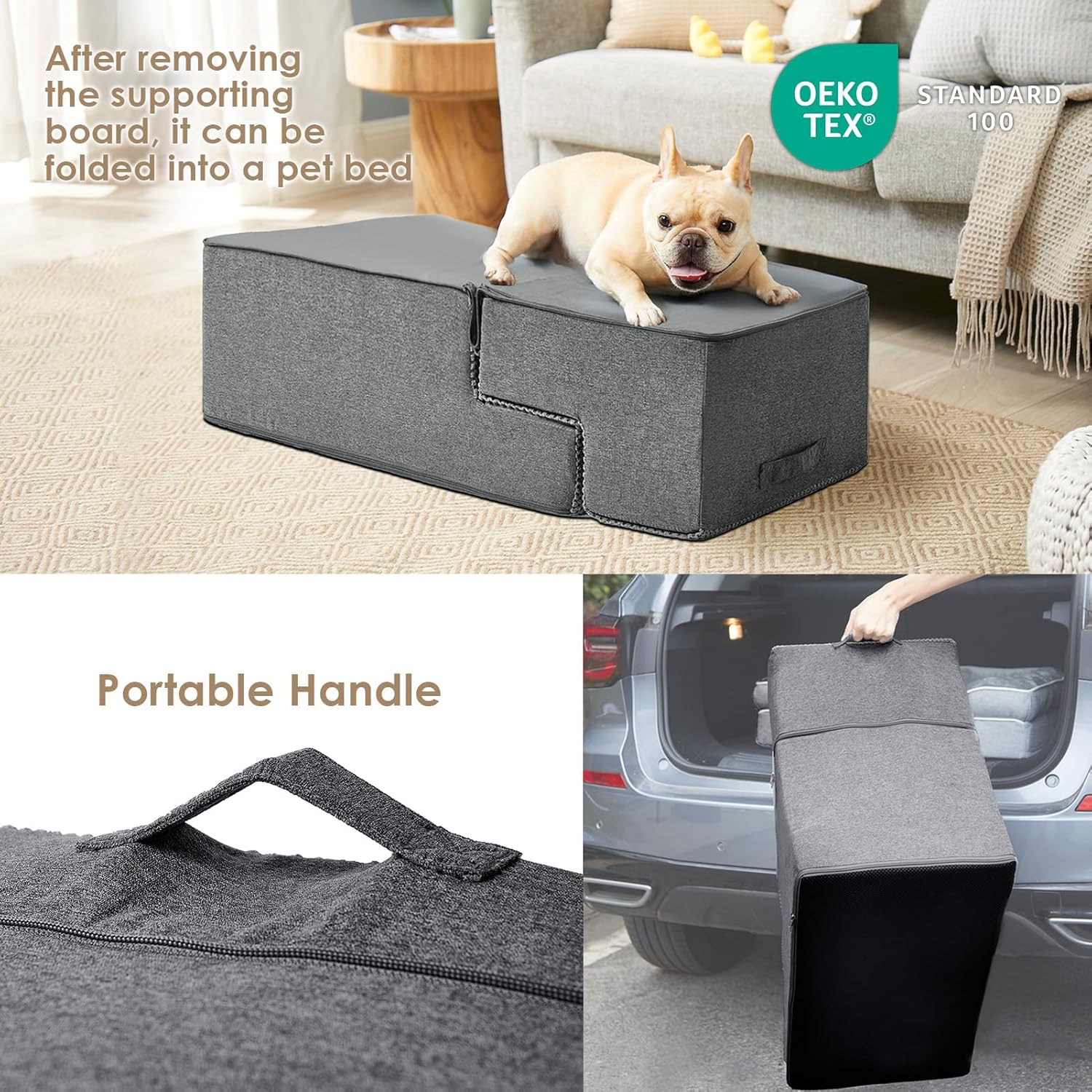 removable, machine-washable fleece cover with hand-wash safe fabric