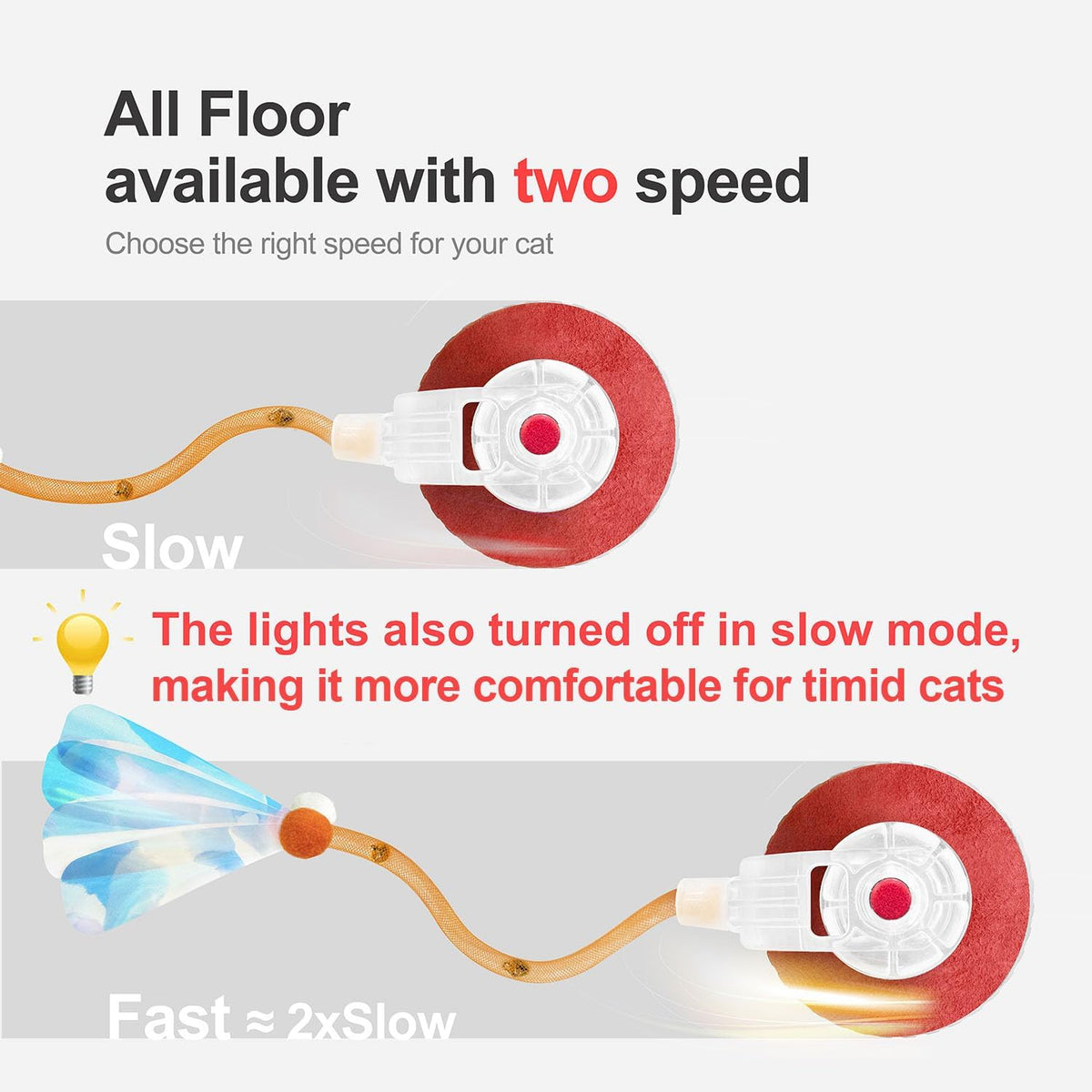 replaceable elastic mesh tail accessory (2 included) that mimics mouse movement