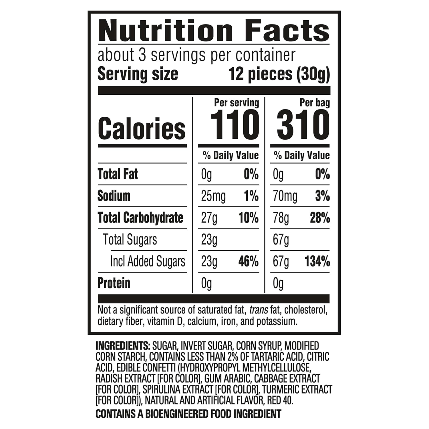 resealable bag container type sized for single-event sharing or extended snacking