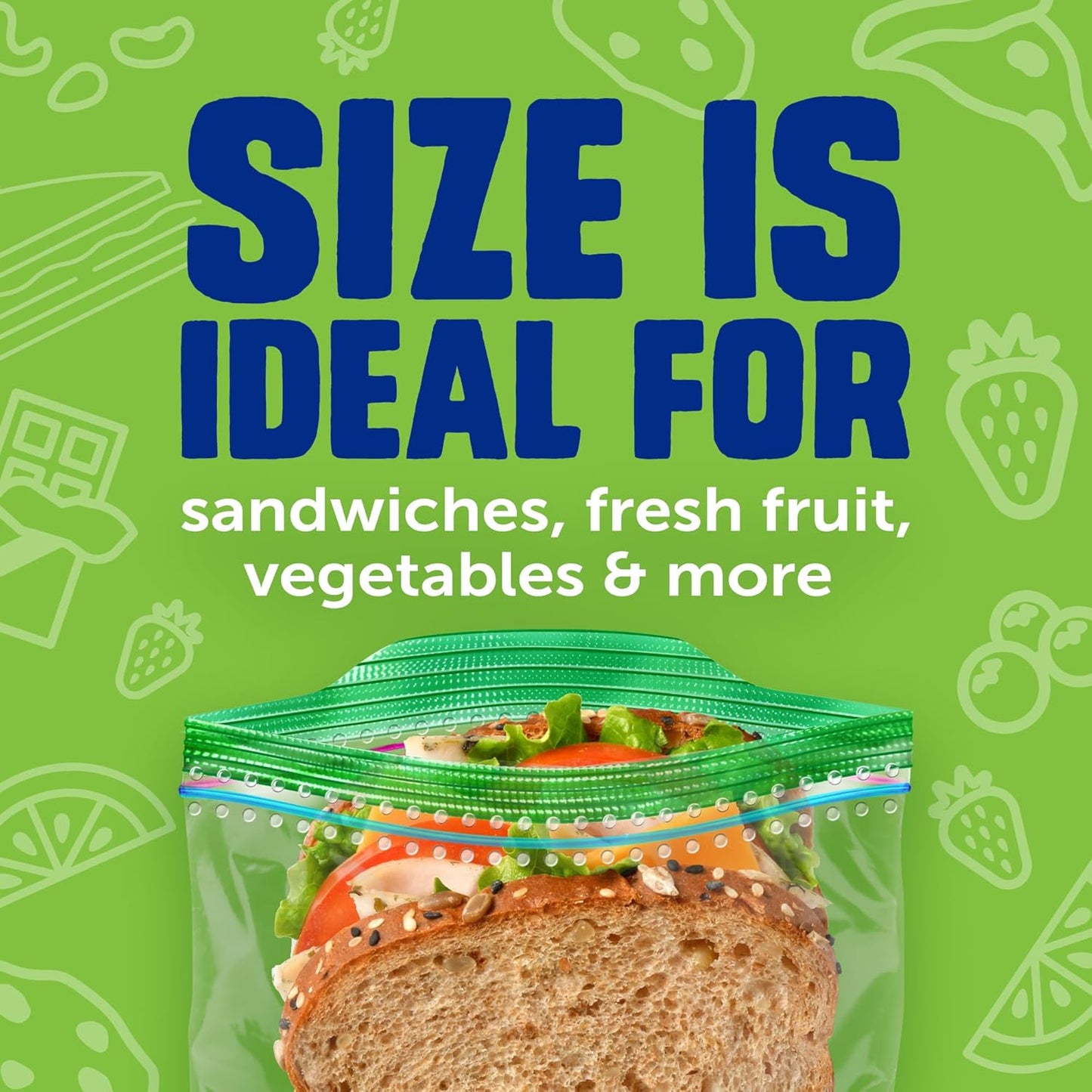 resealable zipper closure on clear plastic