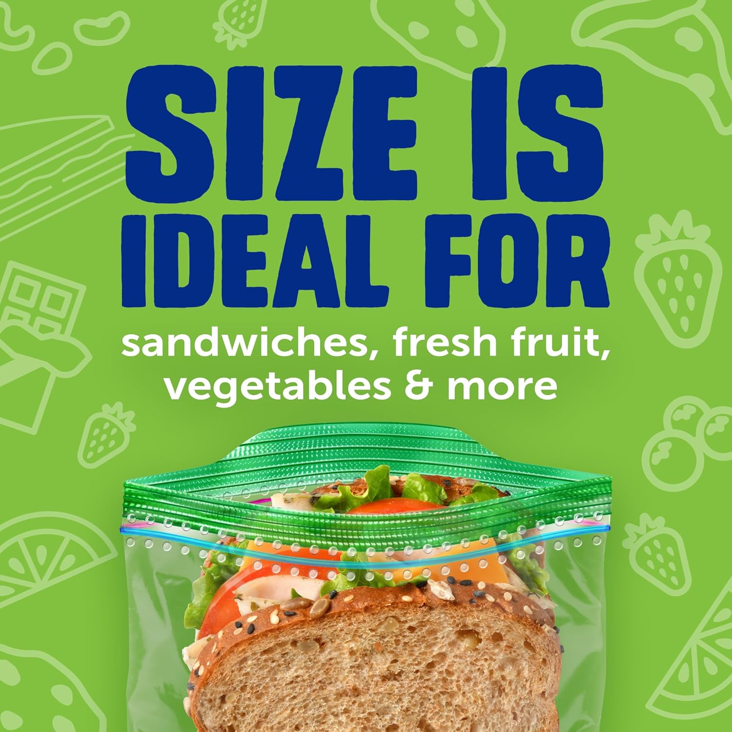 resealable zipper closure on clear plastic