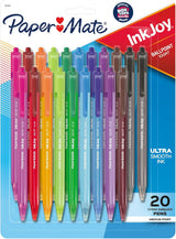 Paper Mate InkJoy 100RT Retractable Ballpoint Pens – Home Office Productivity Boost, Color-Coded Note-Taking for Focused Work Sessions