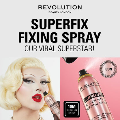 Revolution Beauty London Superfix Misting Makeup Setting Spray – Calming Self-Care Ritual for Oily Skin, Ultra-Matte Shine Control
