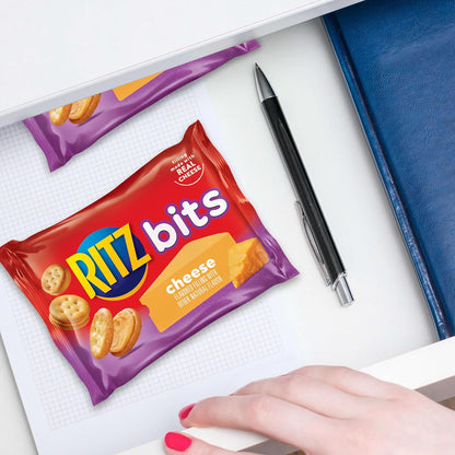 RITZ Bits Cheese Sandwich Crackers – School Lunchbox Snack for Kids, 40 Single-Serve Packs