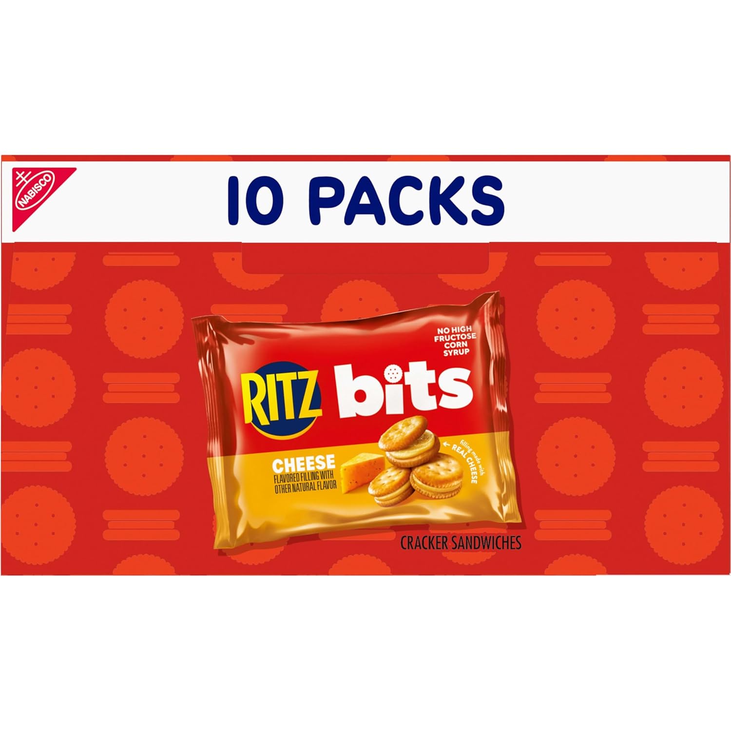 RITZ Bits Cheese Sandwich Crackers – School Lunchbox Snack for Kids, 40 Single-Serve Packs