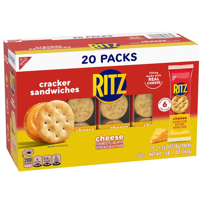 RITZ Cheese Sandwich Crackers, Savory Care Package Snack for Gifting to Teachers, Neighbors, and College Students