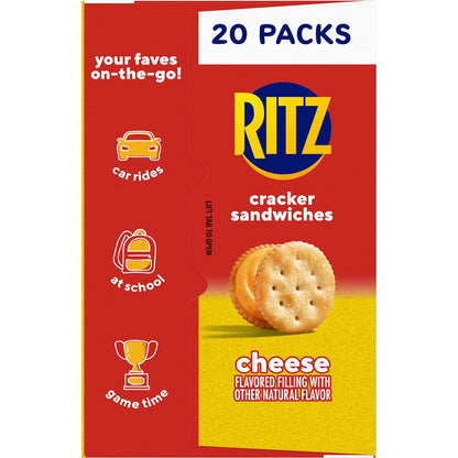 RITZ Cheese Sandwich Crackers, Savory Care Package Snack for Gifting to Teachers, Neighbors, and College Students