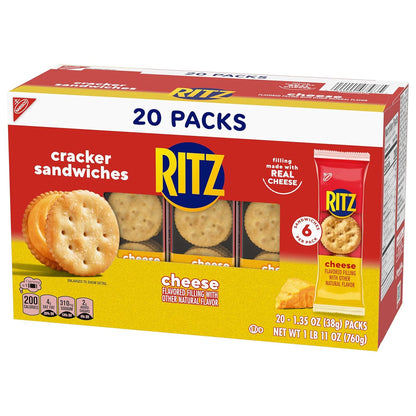 RITZ Cheese Sandwich Crackers, Savory Care Package Snack for Gifting to Teachers, Neighbors, and College Students