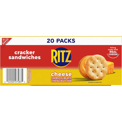 RITZ Cheese Sandwich Crackers, Savory Care Package Snack for Gifting to Teachers, Neighbors, and College Students