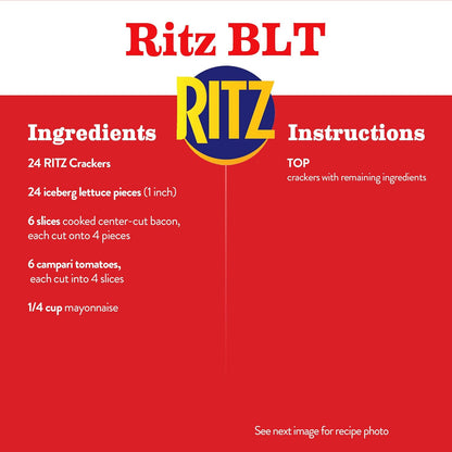 RITZ Original Crackers – Lunchbox Snack for Kids' School Meals, Individually Wrapped Sleeves