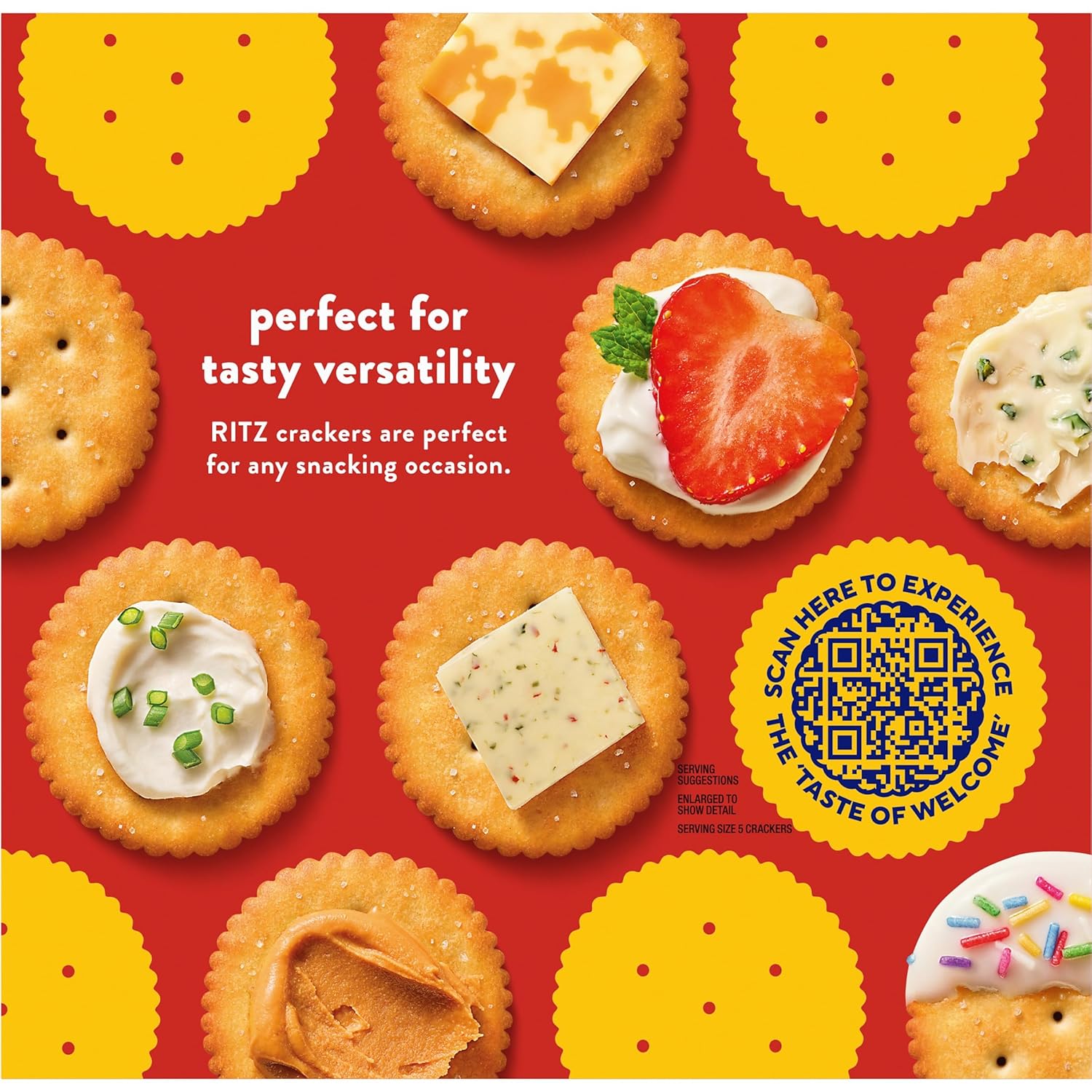 RITZ Original Crackers – Picnic Snack for Outdoor Dining, 8 Individually Wrapped Sleeves